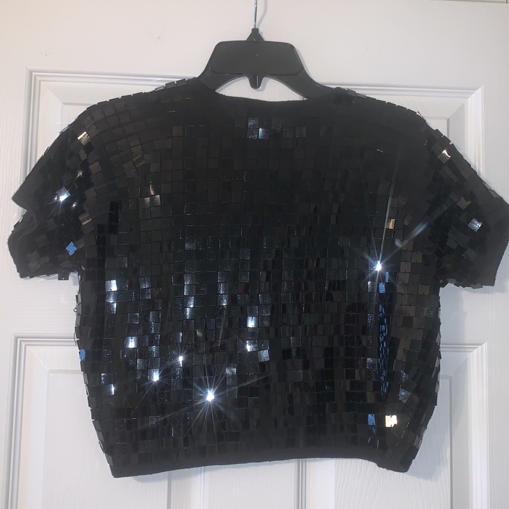 Sequined Cropped Cardigan - Picture 2 of 2